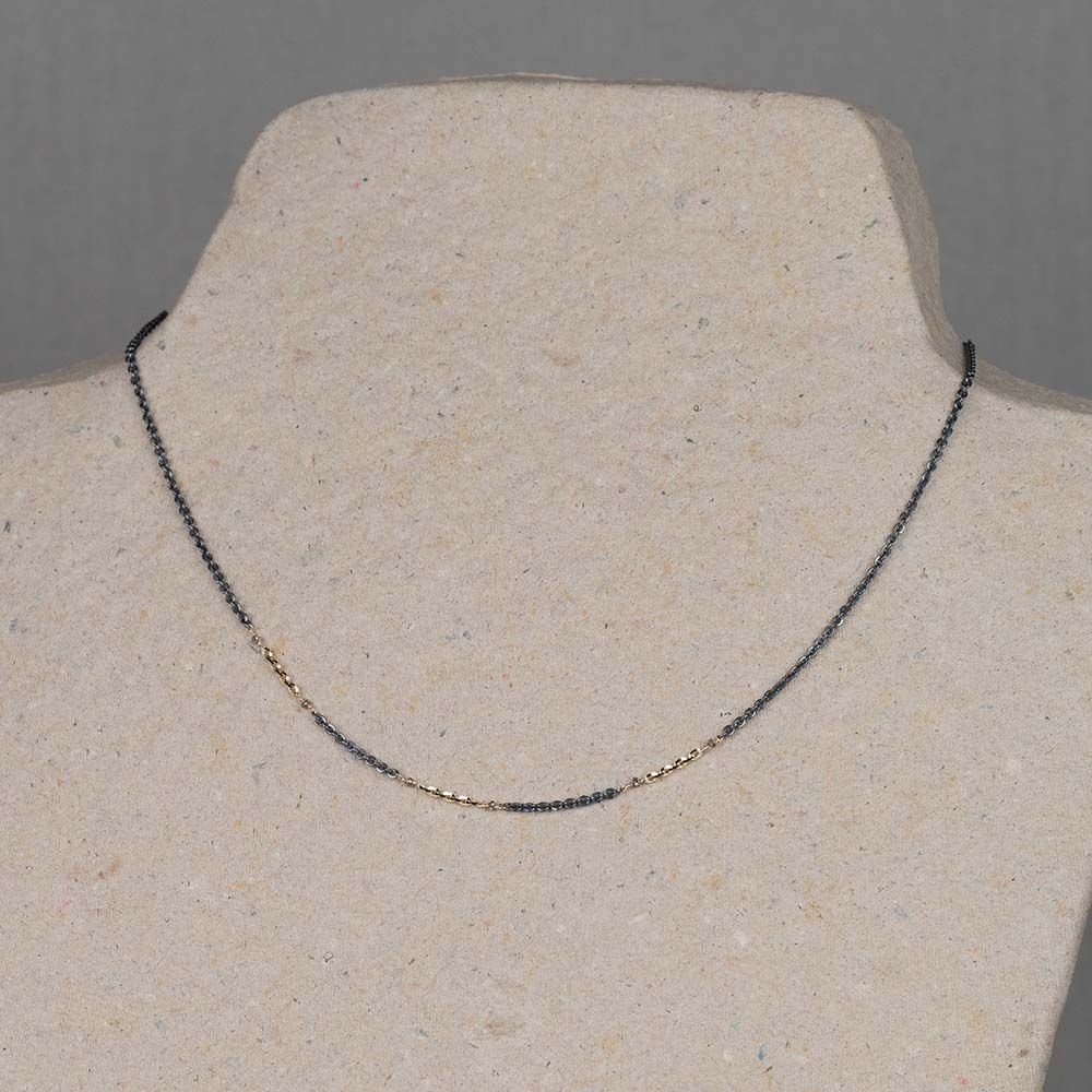 Collier Chain G14K + Bruine Diamant