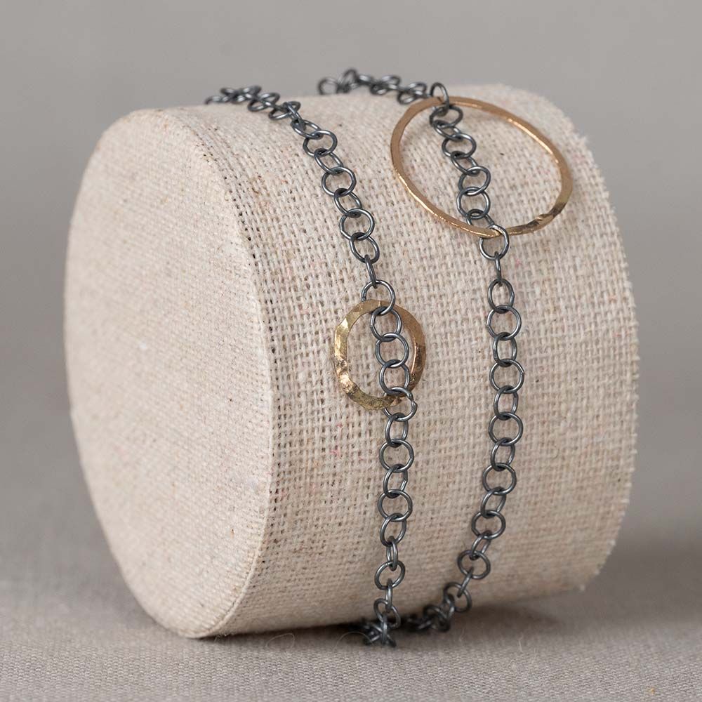 Armband Double Chain and Circles G14K
