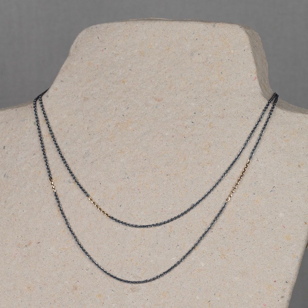 Collier Double Chain 14 karaat goud
