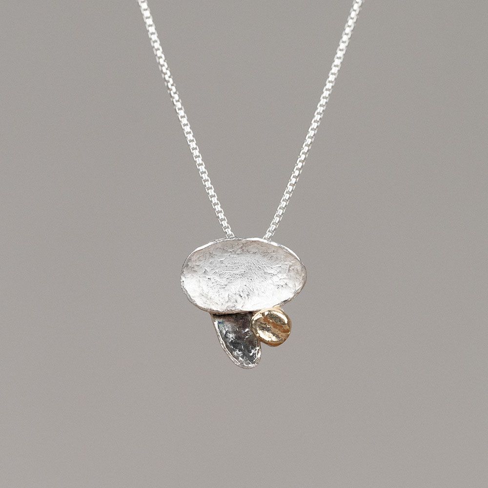 Collier zilver met hanger verguld