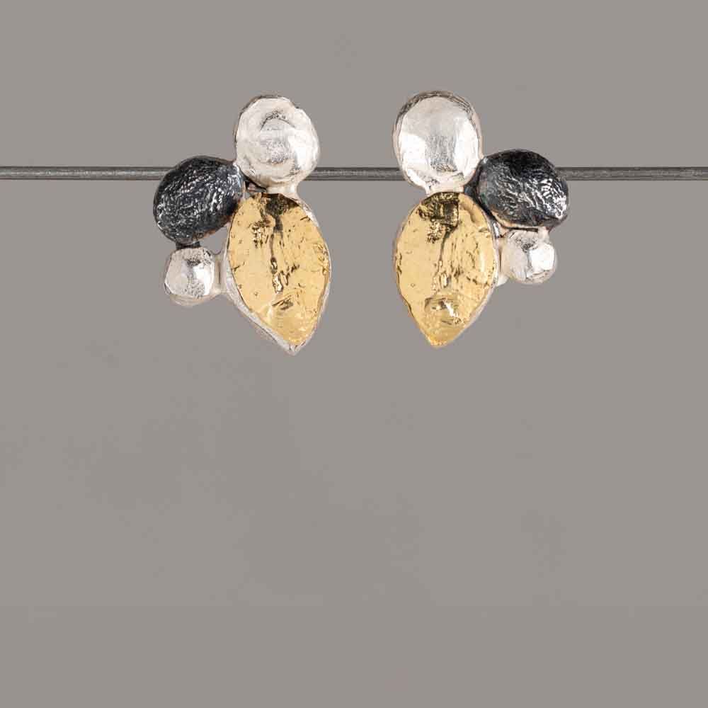 Oorsteker zilver, oxy, verguld Ladybug