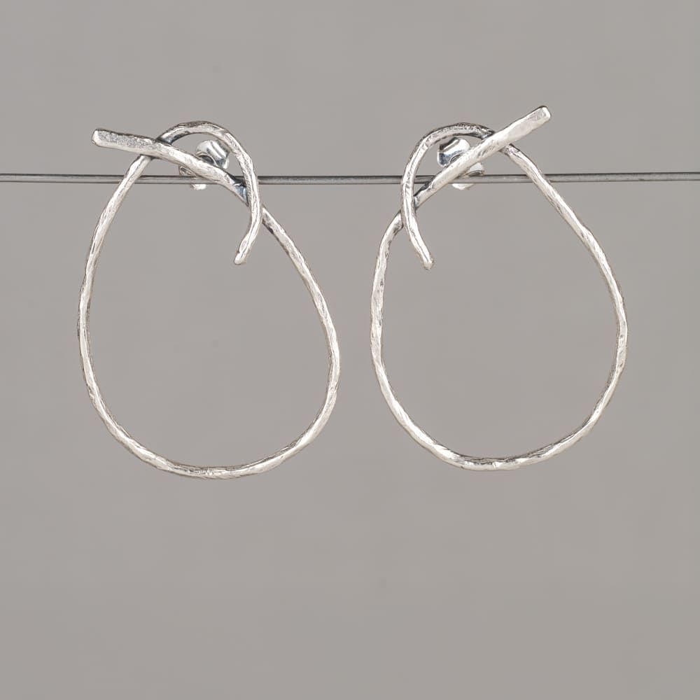 Oorhoepel zilver oxy shiny knoop