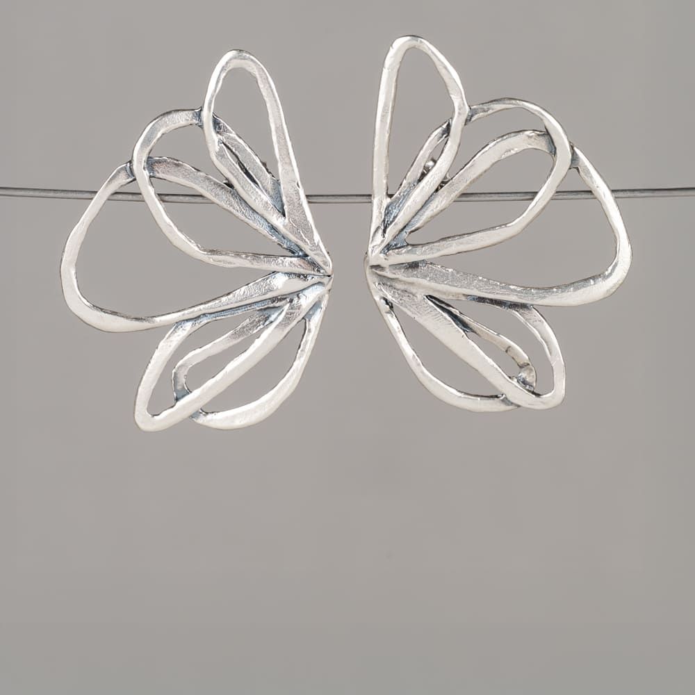 Oorsteker zilver oxy shiny vlinder