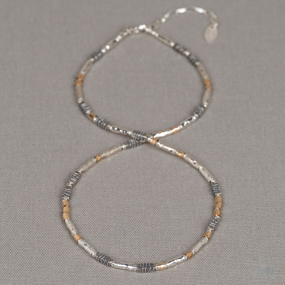 Collier Tubes Goldfilled + zilver oxy All Together