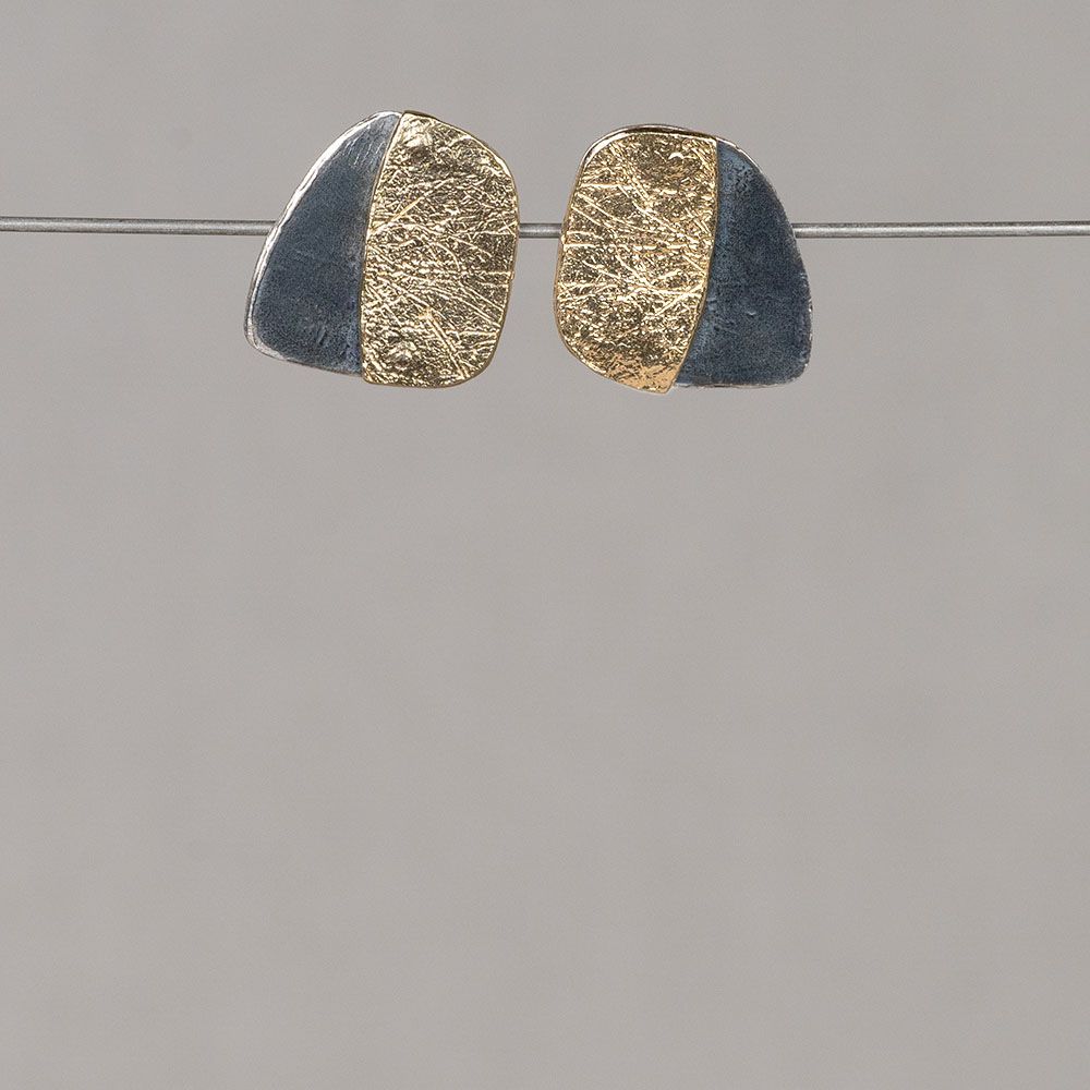 Oorstekers Susan zilver + oxy + verguld