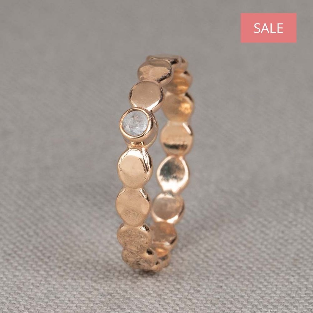 Ring Goldfilled bubbles + maansteen