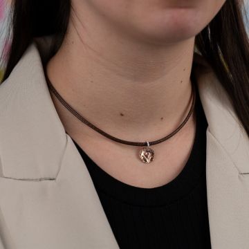 Collier cuir marron