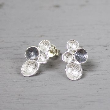 Ohrring Silber oxy + weiß