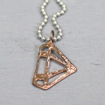 Pendentif diamant cuivre rouge