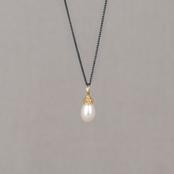 Hanger zilver verguld + Parel