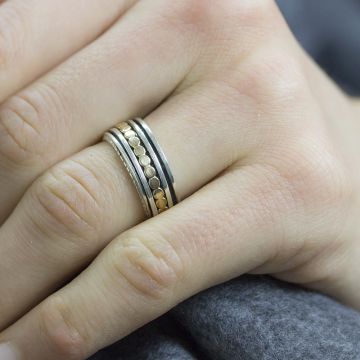 Ring Silber + Goldfilled Classic