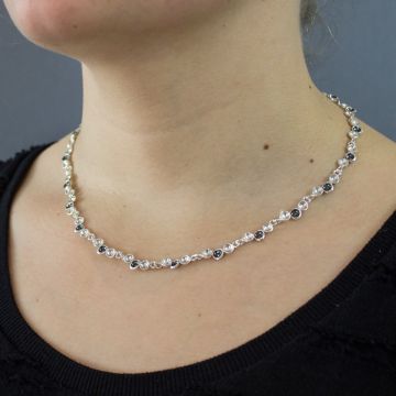 Collier zilver oxy / wit