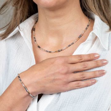 Armband zilver oxy en goldfilled buisjes