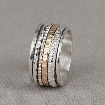 Ring zilver + Goldfilled Creatief