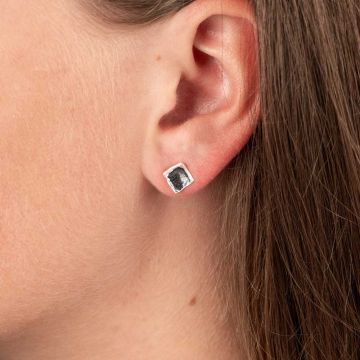 Ohrstecker Quadrat Silber Oxy