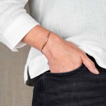 Armband Silber mit langer Goldfulled Tube