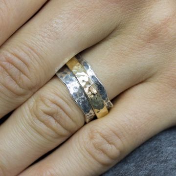 Ring Silber mit Goldfilled künstlerisch