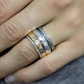 Ring Silber mit Goldfilled Duo
