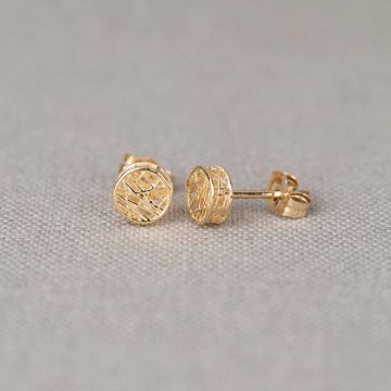 Clous d'oreilles ronds en or 14 carats
