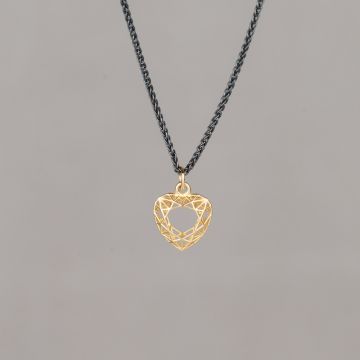 Collier silver oxy with 14 carat heart small