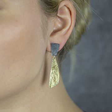 Long ear studs silver oxy + silver plated