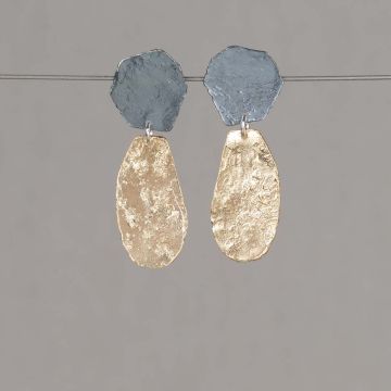 Ohrstecker lang silber oxy + vergoldet