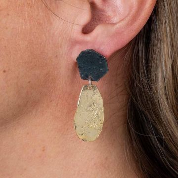 Ear studs long silver oxy + silver plated