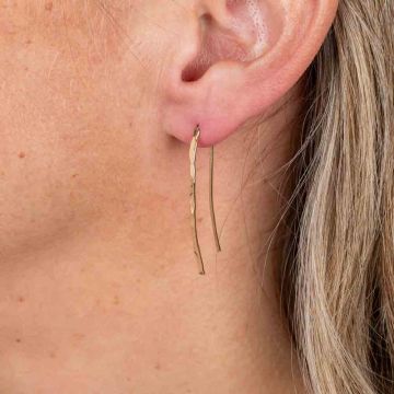 Oorhanger lang Goldfilled hamerslag