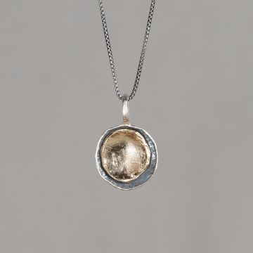 Halskette Silber Oxy mit geschlossenem Kreis aus vergoldetem Silber