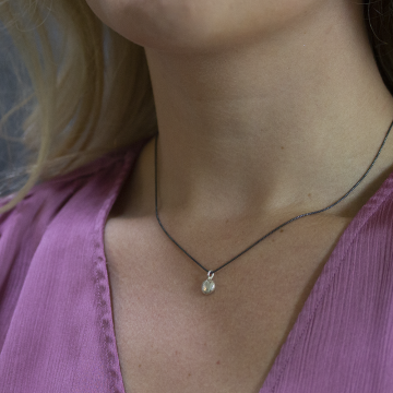 Collier silver oxy + pendant silver oxy round