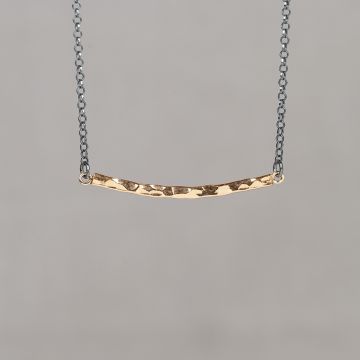 Collier zilver oxy met GF balkje