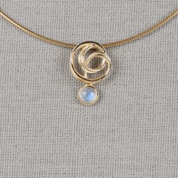 Pendant 14 crt Rainbow moonstone