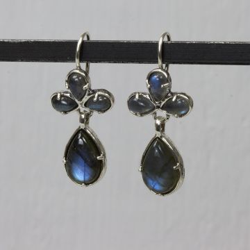 Oorhangers klassiek zilver met Labradoriet