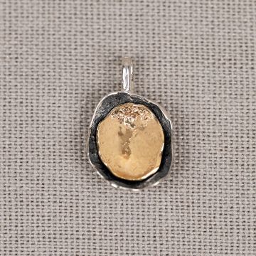 Hanger ovaal zilver oxy + zilver verguld