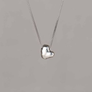 Collier silver with heart of silver