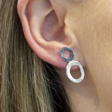 Duo de clous d'oreilles ovales