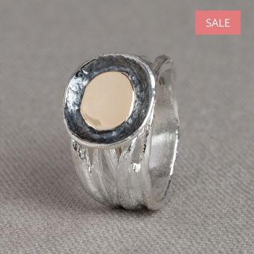 Ring zilver + 9 karaat in mijn hart