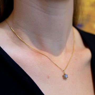 Necklace Rose + Labradorite