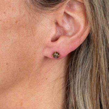 Earring Rose with Labradorite