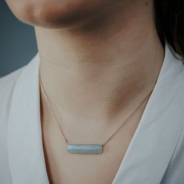 Collier plaqué argent Verre romain