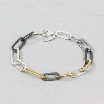 Armband mit drei Farben, verbunden durch Goldfilled