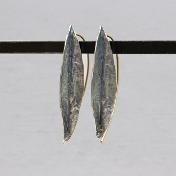 Ohrring Goldfilled + Oxy-glänzendes Blatt