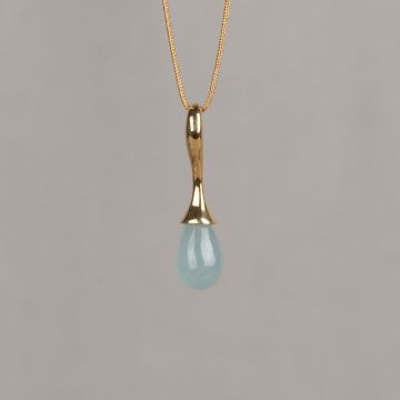 Hanger druppel + Aquamarijn