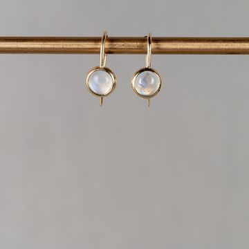 CURLY GEMSTONES | Earring simply G14K + Rainbow Moonstone