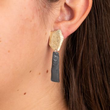 Ear stud doll silver oxy + gold plated
