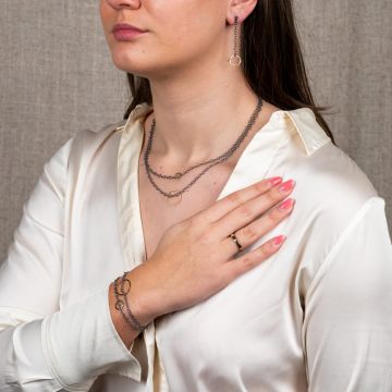 Necklace Double Chain and Circles G14K