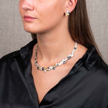 Collier en argent, oxy, plaqué or Coccinelle 