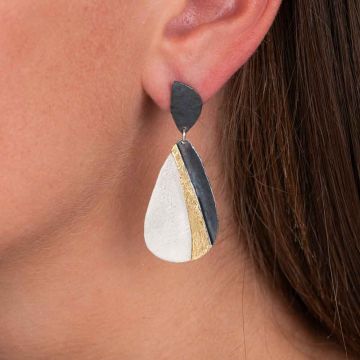 Silver, oxy, gold plated Susan earring