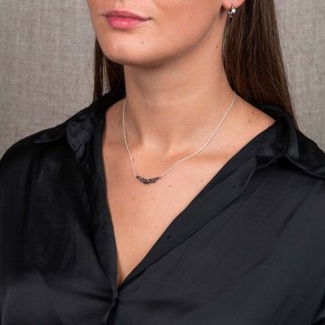 Silver necklace + Twirling oxy + 9 kt
