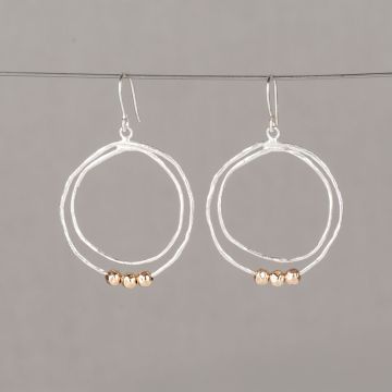 Ohrring Silber + Goldfilled Ellipse